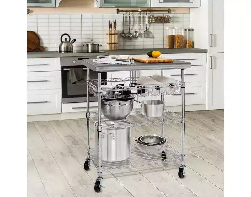 Seville Classics Stainless Steel Top NSF certified Utility Worktable Cart