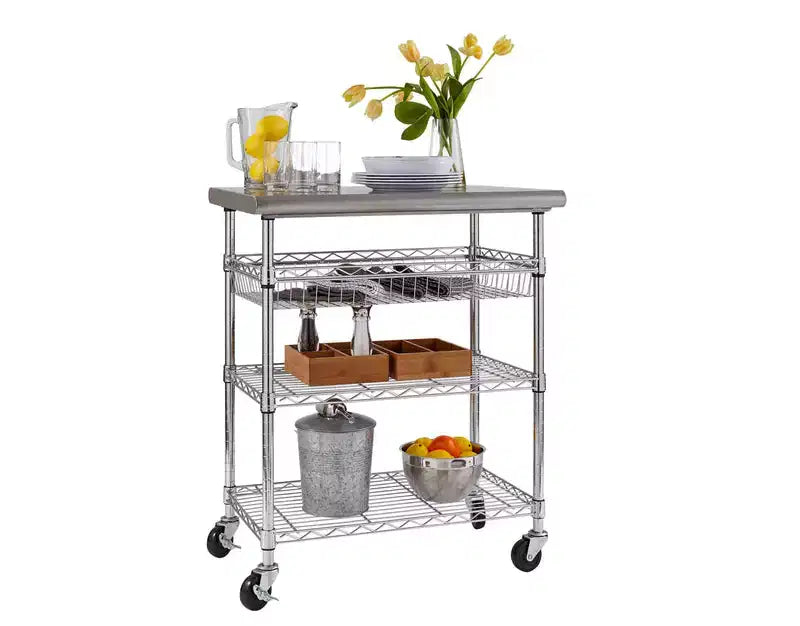 Seville Classics Stainless Steel Top NSF certified Utility Worktable Cart