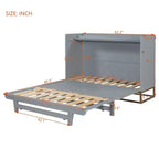 Whisen Modern Design Queen Size Murphy Bed, Folded into a Cabinet with Iron Legs