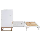 Whisen Modern Design Queen Size Murphy Bed, Folded into a Cabinet with Iron Legs