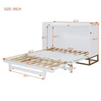 Whisen Modern Design Queen Size Murphy Bed, Folded into a Cabinet with Iron Legs
