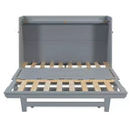 Whisen Modern Design Queen Size Murphy Bed, Folded into a Cabinet with Iron Legs