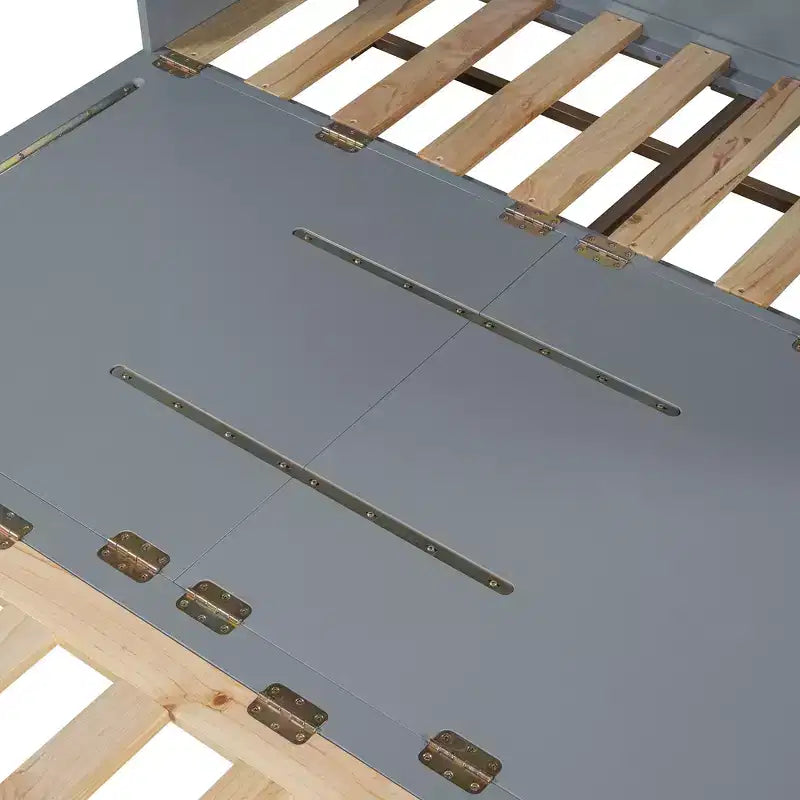 Whisen Modern Design Queen Size Murphy Bed, Folded into a Cabinet with Iron Legs