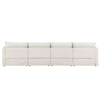 Whisen 125.5 Modular 6-Seat Sectional Sofa with Movable Ottoman Wide Seat Chenille Fabric Free Combination for Living Room Apartment