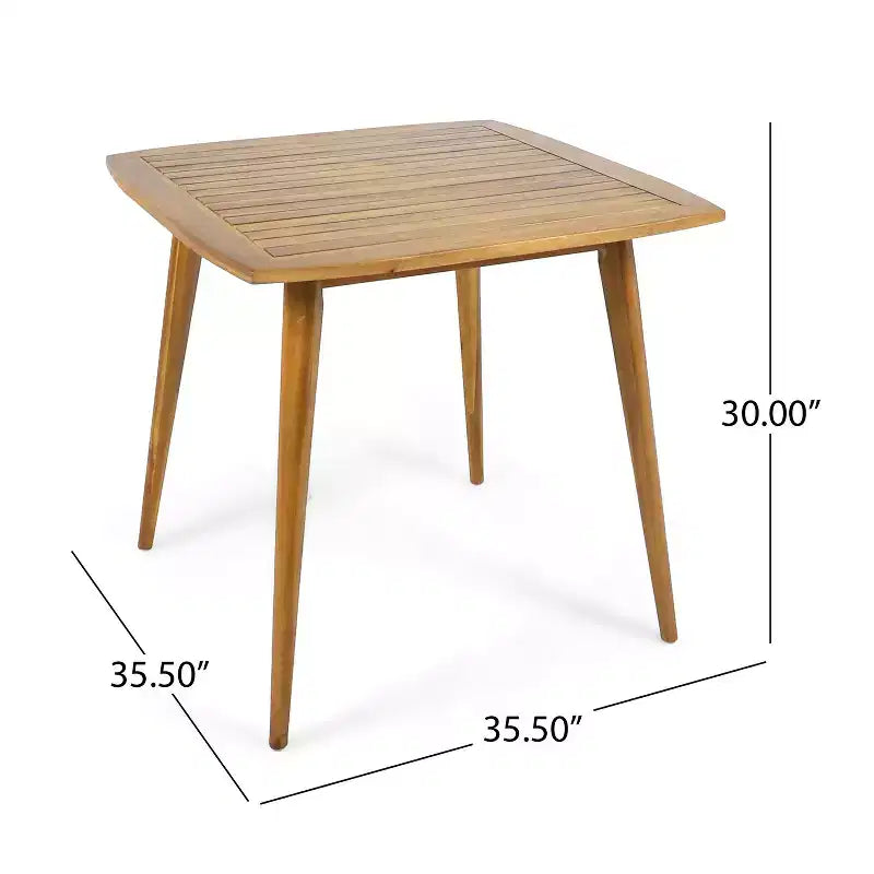 Christopher Knight Home Reynes Outdoor Acacia Wood Square Dining Table