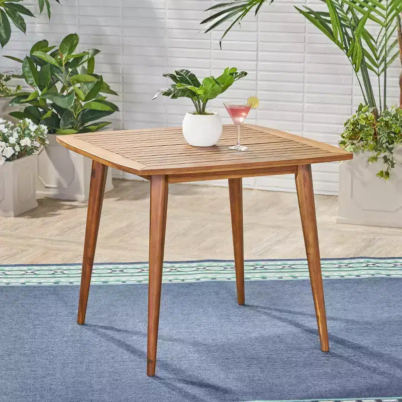 Christopher Knight Home Reynes Outdoor Acacia Wood Square Dining Table