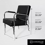 PureSana Chromium Ella Professional Auto Reclining Vinyl Shampoo Chair, Anastasia Vinyl Professional Platform Hair Dryer Chair, Black