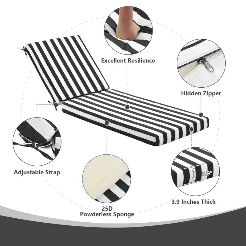 EROMMY Outdoor Chaise Lounge Chair Cushion