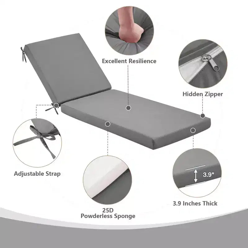 EROMMY Outdoor Chaise Lounge Chair Cushion