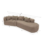 Christopher Knight Home 116 Modern Curved Sectional Sofa with High-Density Sponge and 4 Pillows