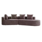 Christopher Knight Home 116 Modern Curved Sectional Sofa with High-Density Sponge and 4 Pillows