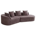 Christopher Knight Home 116 Modern Curved Sectional Sofa with High-Density Sponge and 4 Pillows