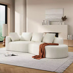 Christopher Knight Home 116 Modern Curved Sectional Sofa with High-Density Sponge and 4 Pillows