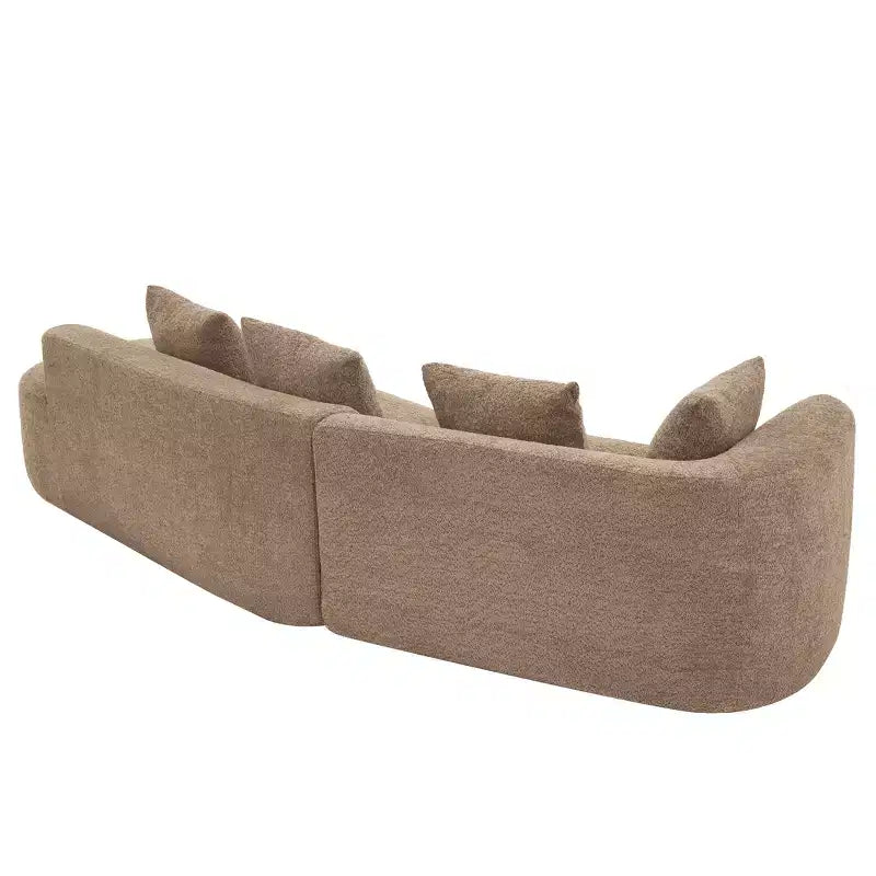 Christopher Knight Home 116 Modern Curved Sectional Sofa with High-Density Sponge and 4 Pillows