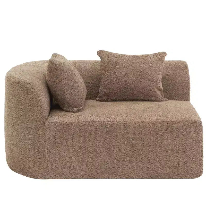 Christopher Knight Home 116 Modern Curved Sectional Sofa with High-Density Sponge and 4 Pillows