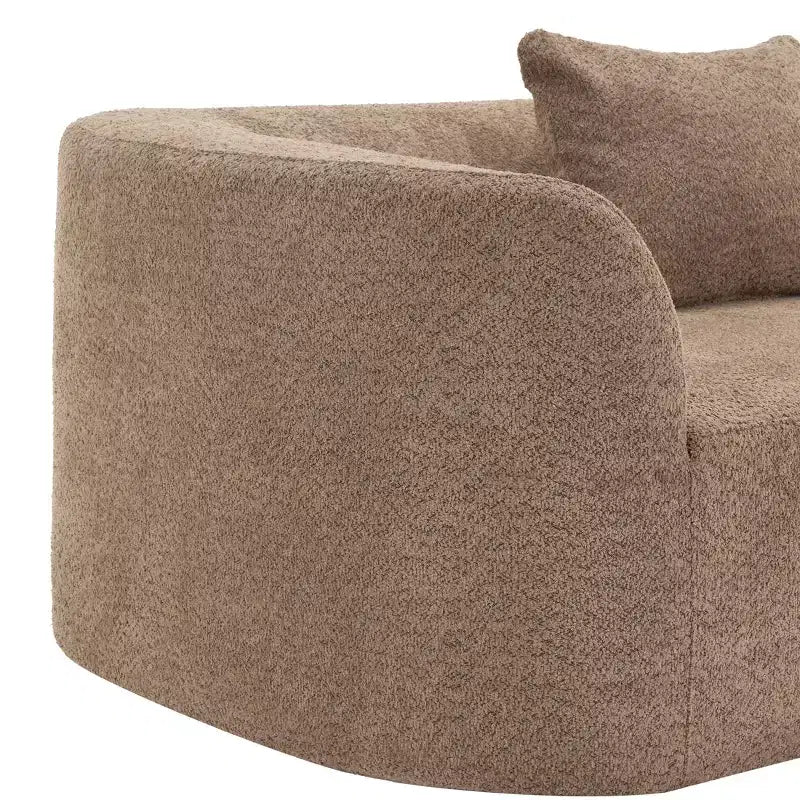 Christopher Knight Home 116 Modern Curved Sectional Sofa with High-Density Sponge and 4 Pillows
