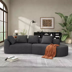 Christopher Knight Home 116 Modern Curved Sectional Sofa with High-Density Sponge and 4 Pillows