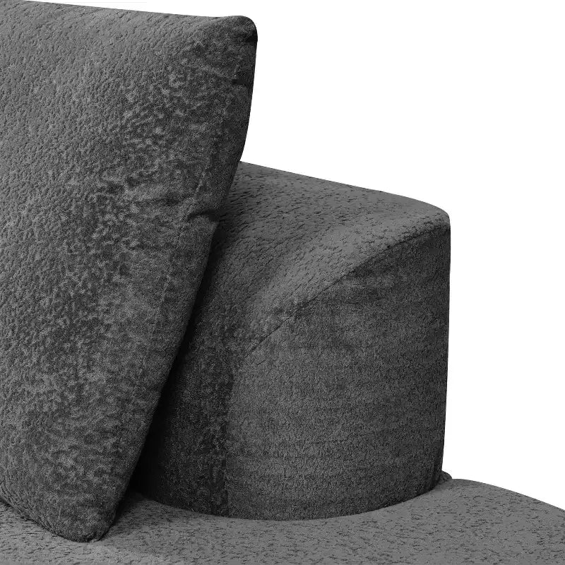 Christopher Knight Home 116 Modern Curved Sectional Sofa with High-Density Sponge and 4 Pillows