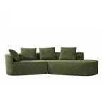 Christopher Knight Home 116 Modern Curved Sectional Sofa with High-Density Sponge and 4 Pillows