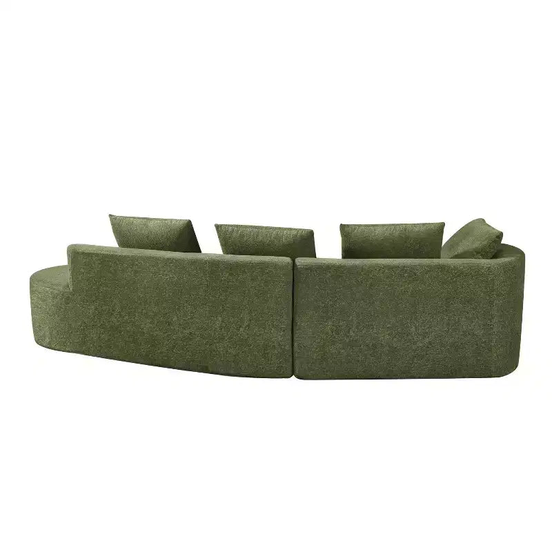 Christopher Knight Home 116 Modern Curved Sectional Sofa with High-Density Sponge and 4 Pillows