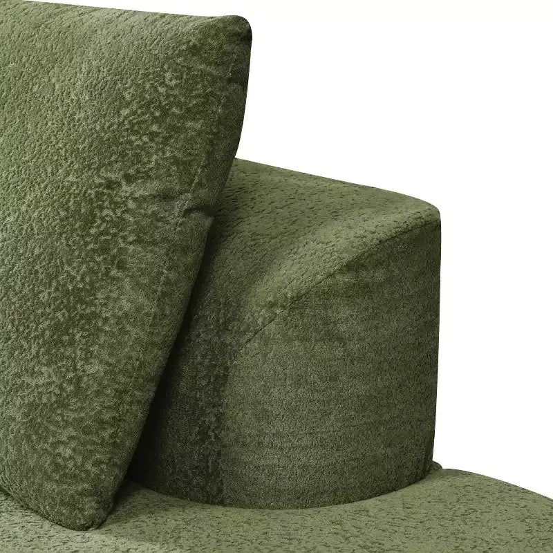 Christopher Knight Home 116 Modern Curved Sectional Sofa with High-Density Sponge and 4 Pillows