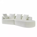 Christopher Knight Home 116 Modern Curved Sectional Sofa with High-Density Sponge and 4 Pillows