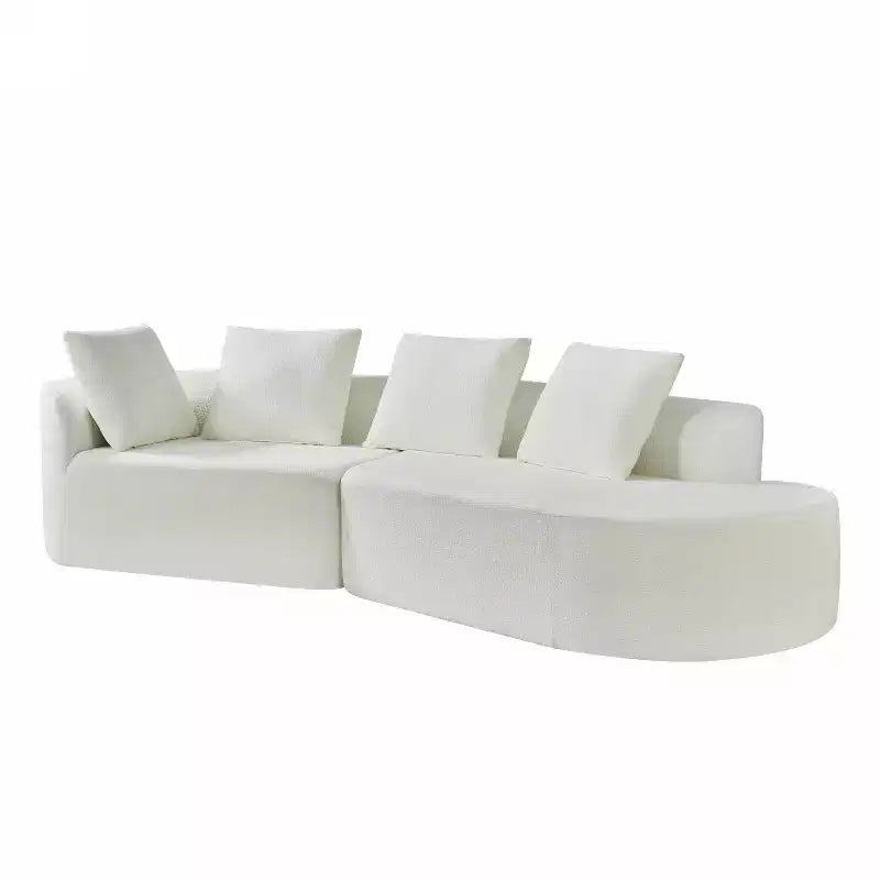Christopher Knight Home 116 Modern Curved Sectional Sofa with High-Density Sponge and 4 Pillows