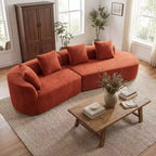 Christopher Knight Home 116 Modern Curved Sectional Sofa with High-Density Sponge and 4 Pillows