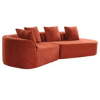 Christopher Knight Home 116 Modern Curved Sectional Sofa with High-Density Sponge and 4 Pillows