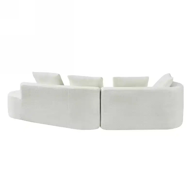 Christopher Knight Home 116 Modern Curved Sectional Sofa with High-Density Sponge and 4 Pillows