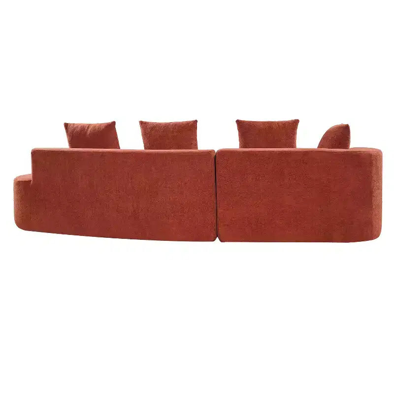 Christopher Knight Home 116 Modern Curved Sectional Sofa with High-Density Sponge and 4 Pillows