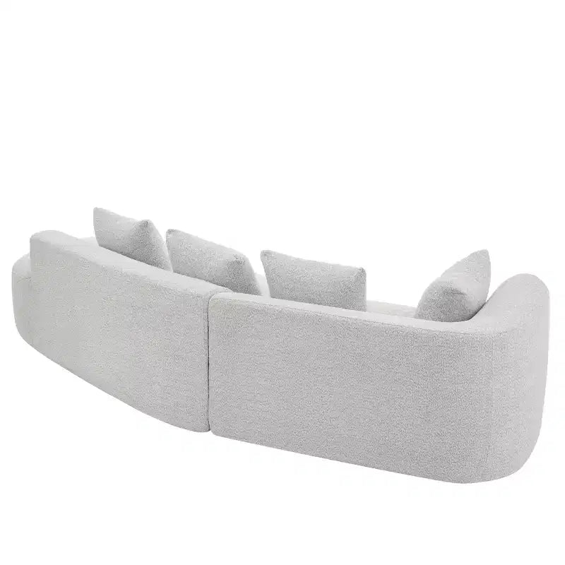 Christopher Knight Home 116 Modern Curved Sectional Sofa with High-Density Sponge and 4 Pillows