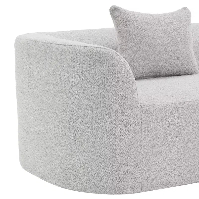 Christopher Knight Home 116 Modern Curved Sectional Sofa with High-Density Sponge and 4 Pillows