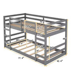 Whisen Full Over Full Bunk Bed with Ladder, Solid Construction