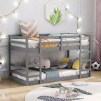 Whisen Full Over Full Bunk Bed with Ladder, Solid Construction