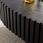 Oval/Square Coffee Table Minimalist Fluted Center Table Accent Table, Natural Ash/Walnut/Matt Black-ModernLuxe
