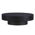 Oval/Square Coffee Table Minimalist Fluted Center Table Accent Table, Natural Ash/Walnut/Matt Black-ModernLuxe