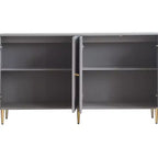 Modern Blue Lacquered 4 Door Wooden Cabinet Sideboard Buffet Server Cabinet Storage Cabinet