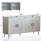 Modern Lacquered 4 Door Wooden Cabinet Sideboard Buffet Server Cabinet Storage Cabinet