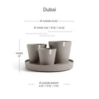 Ecopots Dubai Self Watering Durable Modern Round Indoor/Outdoor Recycled-Based Composite Flower Pot Planters w/Wheels and Saucer, Taupe, 22