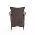GDFStudio Brantly Outdoor Acacia Wood and Wicker 3 Piece Bistro Set with Cushions