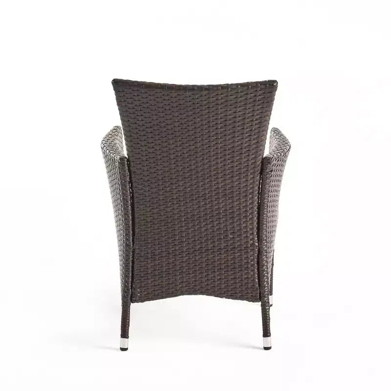 GDFStudio Brantly Outdoor Acacia Wood and Wicker 3 Piece Bistro Set with Cushions