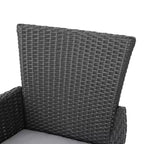 GDFStudio Brantly Outdoor Acacia Wood and Wicker 3 Piece Bistro Set with Cushions