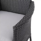 GDFStudio Brantly Outdoor Acacia Wood and Wicker 3 Piece Bistro Set with Cushions