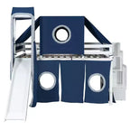 Whisen Twin Size Loft Bed with Tent and Tower