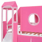 Whisen Twin Size Loft Bed with Tent and Tower