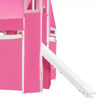 Whisen Twin Size Loft Bed with Tent and Tower