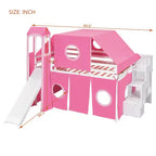 Whisen Twin Size Loft Bed with Tent and Tower