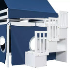 Whisen Twin Size Loft Bed with Tent and Tower