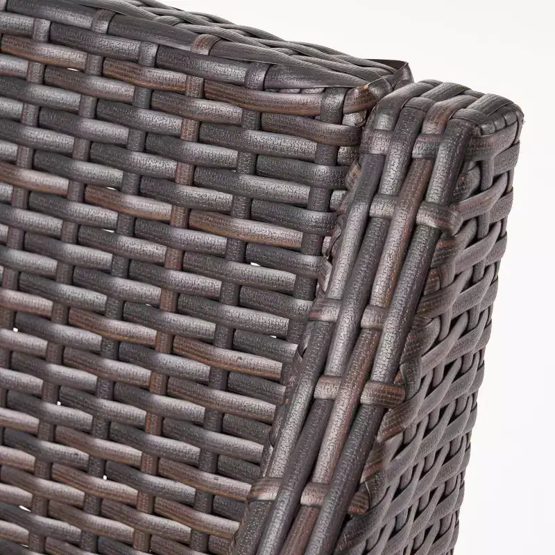 Christopher Knight Home Lorita Outdoor Acacia Wood and Wicker 3 Piece Bistro Set with Cushions